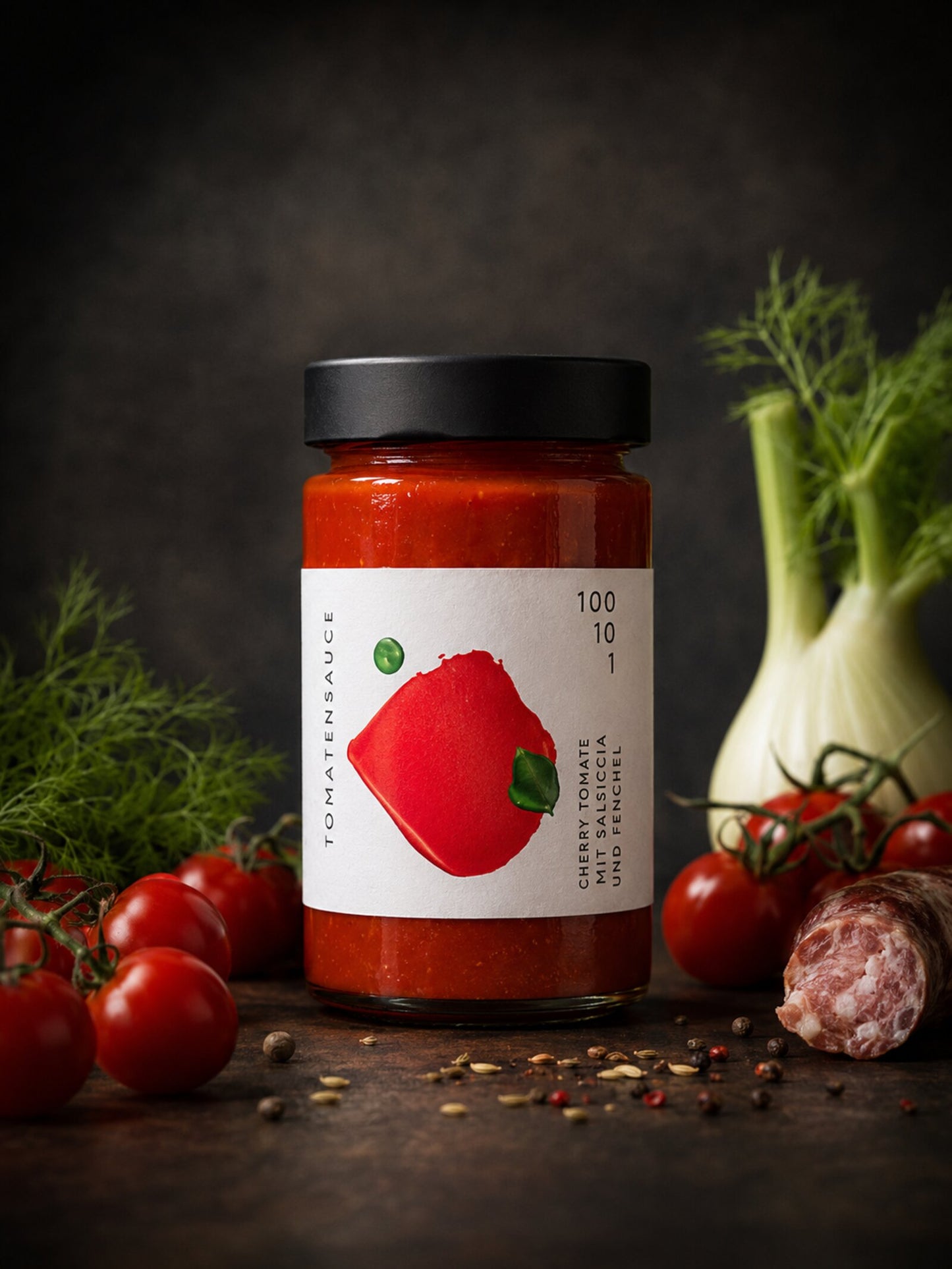 Cherry Tomate mit Salsiccia und Fenchel