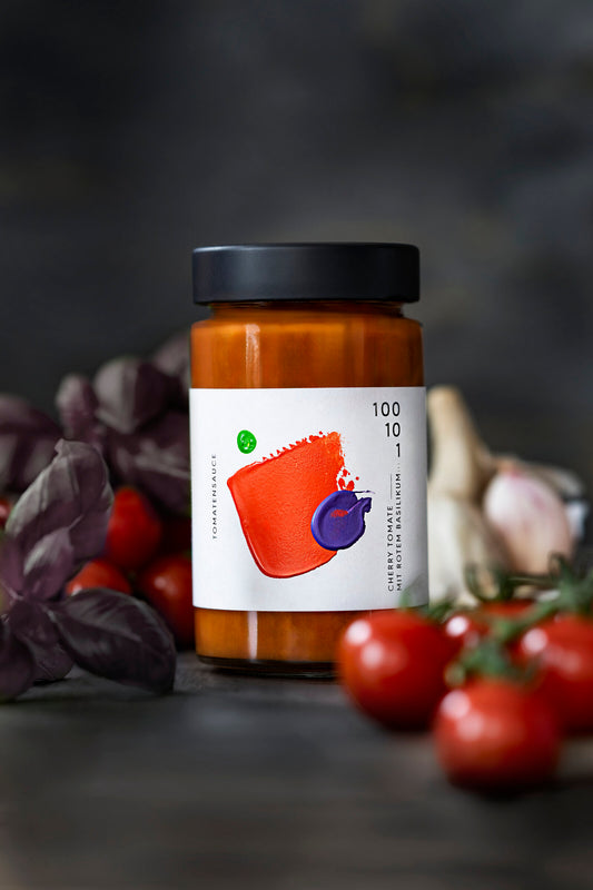 Cherry Tomate mit Rotem Basilikum